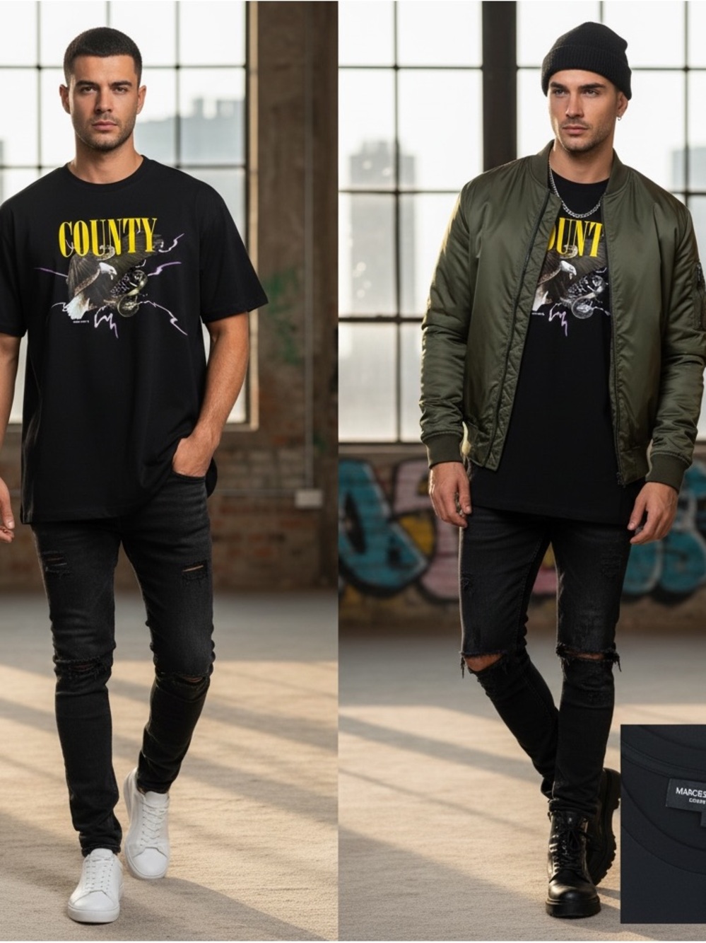 🔥 MARCELO BURLON COUNTY OF MILAN Graphic T-Shirt - Size XXL 🔥